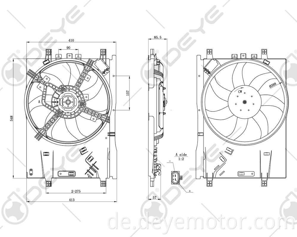 55702191 1341394 557021791341390 Kühlerlüftermotor 12v für FIAT PUNTO OPEL CORSA